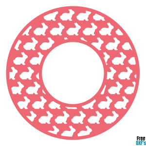 Free Easter Bunny Circle Monogram Frame DXF