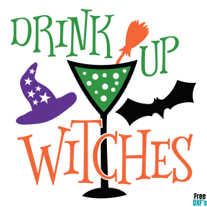 Free Drink up Witches DXF