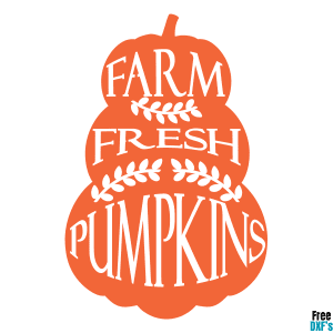 Free Farm Fresh Pumpkins Design 2 DXF