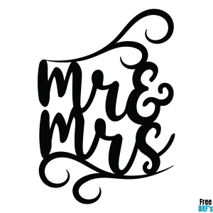 Free Mr and Mrs Phrase Design DXF
