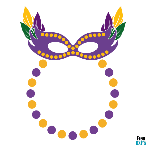 Free Mardi Gras Monogram Design DXF