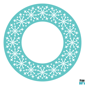 Free Snowflake Circle Monogram Frame Design 1 DXF