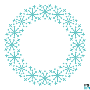Free Snowflake Circle Monogram Frame Design 2 DXF
