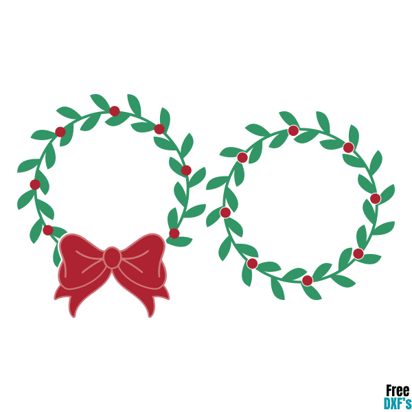 Free Christmas Wreaths Set DXF