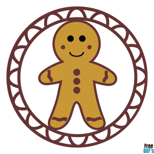 Free Gingerbread Man Gift Tag DXF