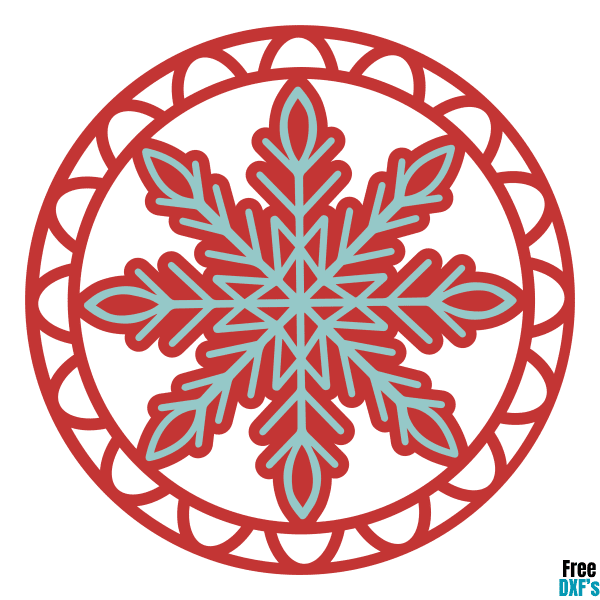 Free Christmas Snowflake Gift Tag DXF