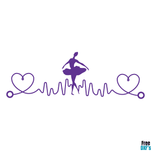 Free Ballerina E K G Heartbeat Design 1 DXF