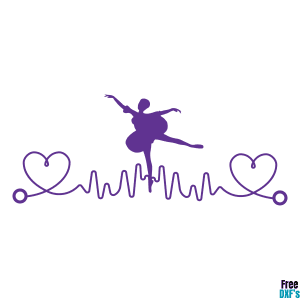 Free Ballerina E K G Heartbeat Design 2 DXF