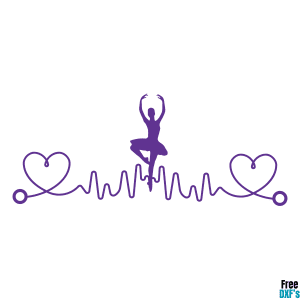 Free Ballerina E K G Heartbeat Design 3 DXF