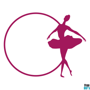 Free Ballerina Monogram Frame Design 3 DXF