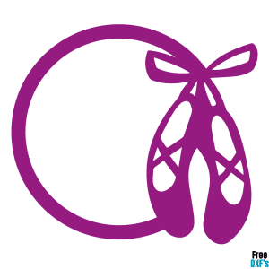 Free Ballet Shoes Monogram Frame Design 1 DXF