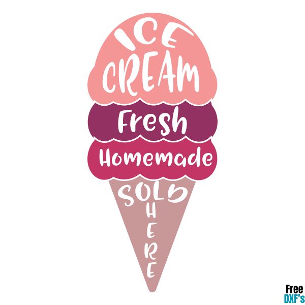 Free Ice Cream Design - Fresh Homemade DXF