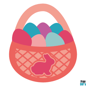 Free Easter Bunny Easter Egg Basket Design DXF