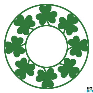 Free Shamrock Circle Monogram Frame DXF