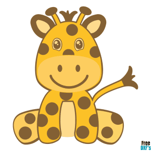 Free Cute Baby Giraffe DXF