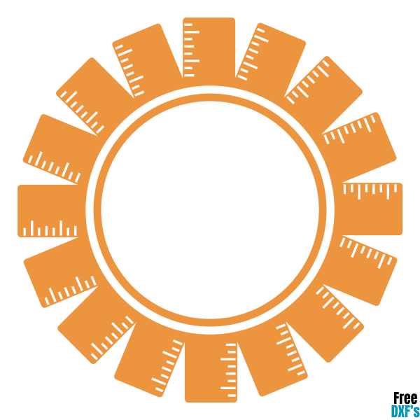 Free Ruler Monogram Frame Design DXF