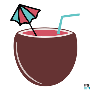 Free Coconut Shell Drink Design DXF