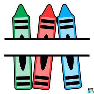 Free Crayon Split Monogram Design DXF