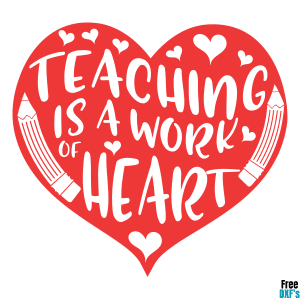 Free Teaching is a Work of Heart DXF