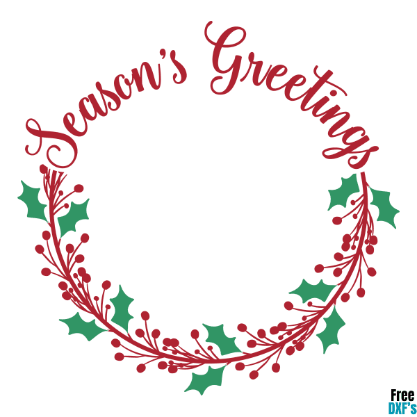 Free Season's Greetings Monogram Frame DXF