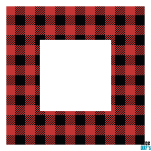 Free Buffalo Plaid Square Monogram Frame DXF