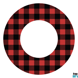 Free Buffalo Plaid Circle Monogram Frame Design DXF
