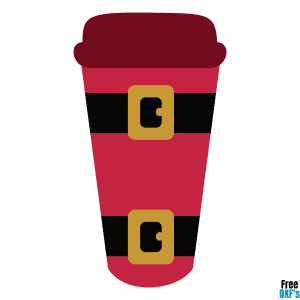 Free Christmas Coffee Cup Santa Belt Design DXF