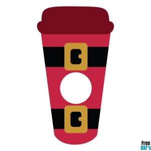 Free Coffee Cup Santa Belt Circle Monogram Design DXF