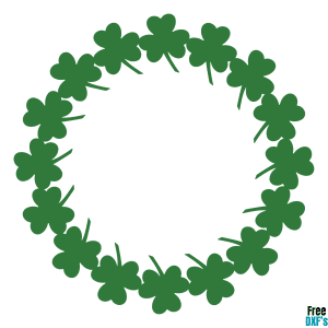 Free Shamrock Monogram Circle Frame 2 DXF