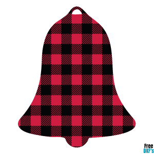Free Buffalo Plaid Christmas Bell DXF
