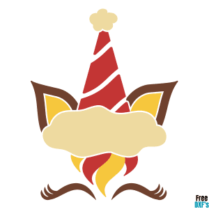 Free Christmas Unicorn Santa Hat Design DXF