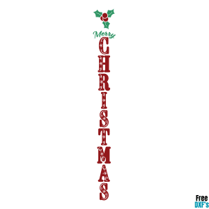 Free Merry Christmas Porch Sign DXF