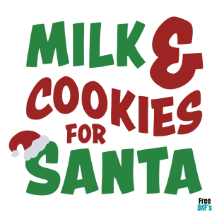 Free Milk and Cookies for Santa DXF