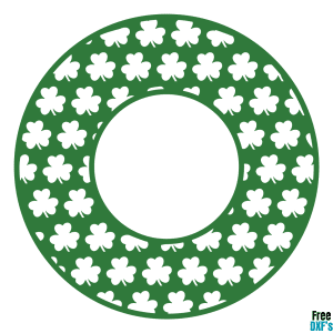 Free Shamrock Monogram Circle Frame 3 DXF