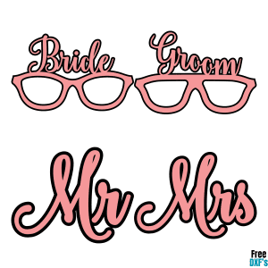 Free Wedding Photo Prop Set 2 DXF