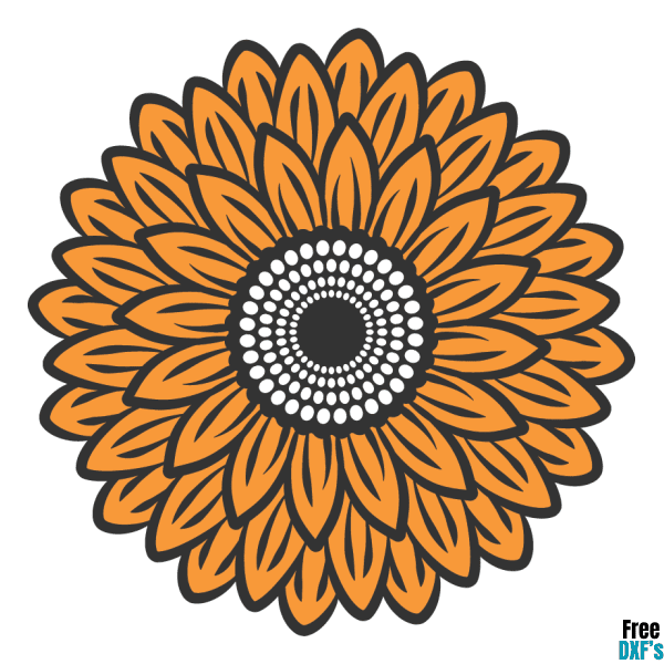 Free Sunflower Design 2 DXF
