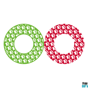 Free Paw Print Monogram Frame Designs 2 DXF