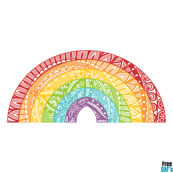 Free Rainbow Zentangle Design DXF