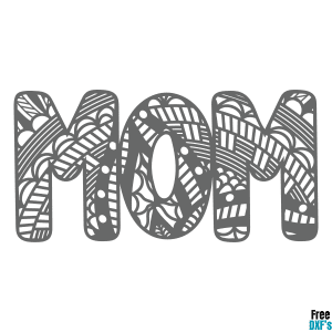 Free Mom Mandala Zentangle Design DXF