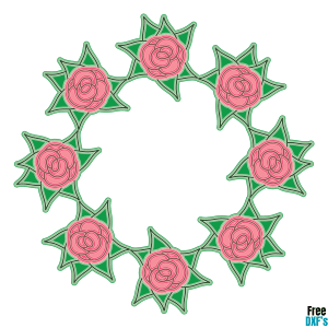 Free 3D Multi Layered Rose Circle Frame DXF