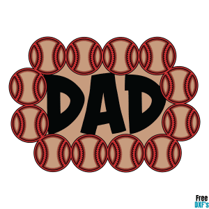 Free Baseball Dad Title DXF