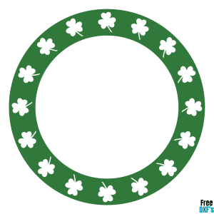 Free Shamrock Monogram Circle Frame 4 DXF
