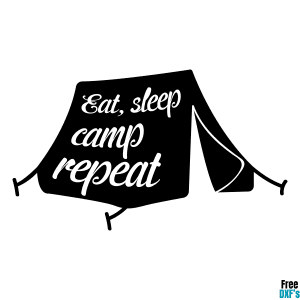 Free Eat Sleep Camp Repeat DXF