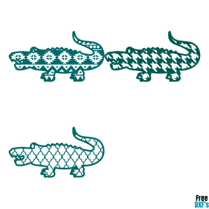 Free Patterned Crocodile Designs Set 2 DXF