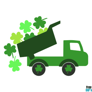 Free Truck with Falling Shamrocks DXF