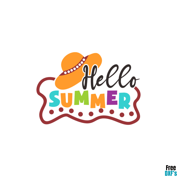 Free Hello Summer Design 2 DXF