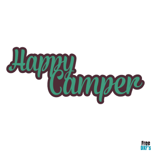 Free Happy Camper Phrase DXF