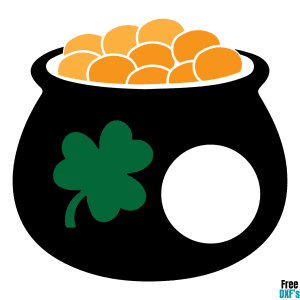 Free St Patrick's Pot of Gold Shamrock and Monogram DXF