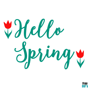 Free Hello Spring Tulip Design DXF