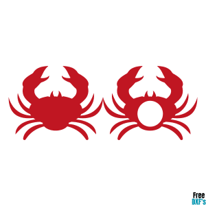 Free Crab Silhouette and Monogram Designs DXF